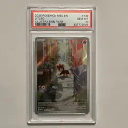 Litleo Illustration Rare Pokemon Meg En-Mega Evolution 139 NM PSA 10 - Image 1