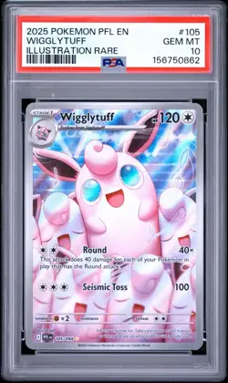 2025 POKEMON PHANTASMAL FLAMES ILLUSTRATION RARE #105 WIGGLYTUFF PSA 10 - Image 1