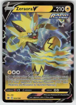 Zeraora V 053/198 Holo V Rare Chilling Reign Pokemon Holo Near Mint - Image 1
