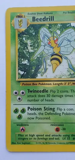 Pokemon TCG Beedrill 17/102 Base Set Rare Vintage WOTC 1999 LP - Image 3