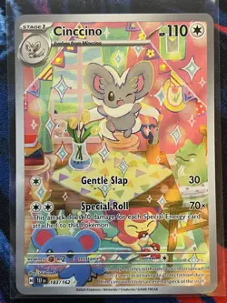 Pokemon TCG Cinccino Illustration Rare Full Art Holo SV05 183/162 NM MINT 10 - Image 1