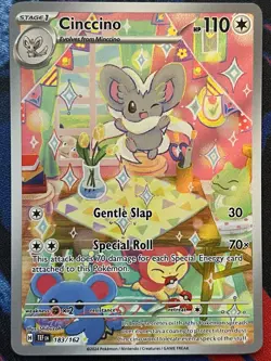 Pokemon TCG Cinccino Illustration Rare Full Art Holo SV05 183/162 NM MINT 10 - Image 2