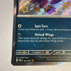 Murkrow 181/091 Shiny Rare Paldean Fates Pokemon Near Mint - Image 5