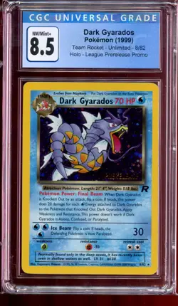 Dark Gyarados Prerelease Holo Rare Team Rocket 8/82 CGC 8.5 NM/Mint+ Pokemon - Image 1