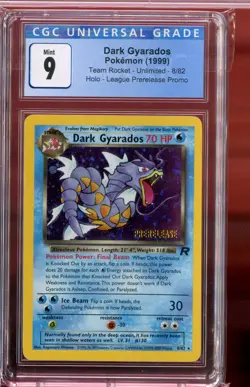 Dark Gyarados Prerelease Holo Rare Team Rocket 8/82 CGC 9 Mint Pokemon - Image 1