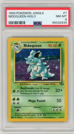 1999 Pokemon Jungle Nidoqueen - Holo #7/64 PSA 8 - Image 1