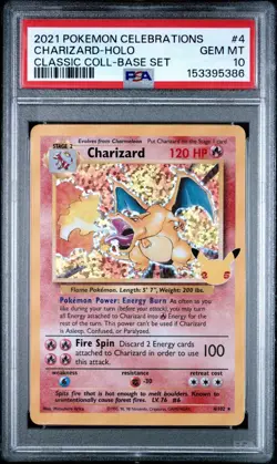 Charizard 4/102 2021 Pokemon Celebrations Classic Collection PSA 10 - Image 1