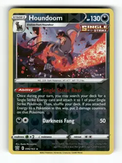 Houndoom - 096/163 - Battle Styles - Pokemon - Rare - Holo NM Reverse - Image 1