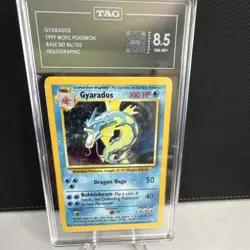 Pokemon TCG Gyarados Base Set Holo 6/102 WOTC 1999 TAG Graded 8.5 - Image 1