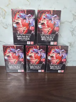 One Piece TCG: The Time Of Battle OP-16 Double Pack Set Lot of 5 Boxes English - Image 1