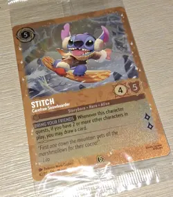SEALED Stitch Carefree Snowboarder Gold Promo 42/P3 Disney Lorcana - Image 1