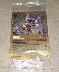 SEALED Stitch Carefree Snowboarder Gold Promo 42/P3 Disney Lorcana - Image 2