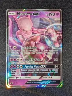 Pokemon Mewtwo GX SM196 Sun & Moon Promo Ultra Rare Card NM - Image 1
