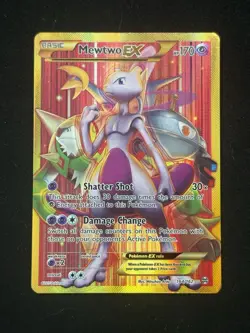 Pokemon Mewtwo EX TCG Full Art Holo Rare Card Breakthrough-Secret 164/162 NM - Image 1