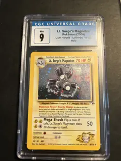 CGC 9 MINT Lt. Surge's Magneton 2000 Gym Heroes 8/132 Holo Pokemon Card - Image 1