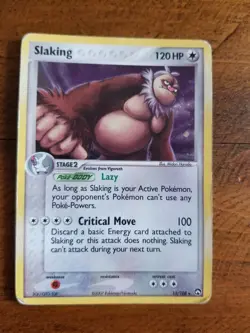 SLAKING 13/108 Holo Rare EX Power Keepers Pokemon Card Played - Image 1