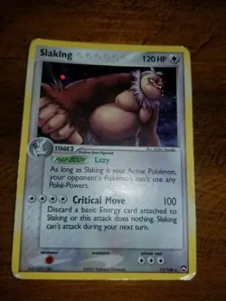 SLAKING 13/108 Holo Rare EX Power Keepers Pokemon Card Played - Image 3