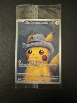 Pokemon x Van Gogh: Pikachu with Grey Felt Hat - 085 Promo Card - Sealed - Image 1