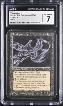The Abyss, Magic the Gathering Legends (1994) Rare CGC Graded Near Mint 7 - Image 1