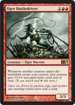 MTG Ogre Battledriver - Foil, Magic 2014, Heavily Played, English - Image 1