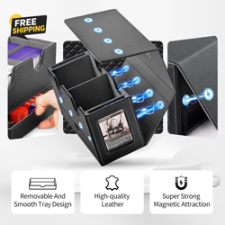 Card Deck Box for MTG, Double Storage Box with 2 Commander Display & 1 Dice Tray - Image 5