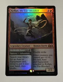 MTG Kellan, the Fae-Blooded Birthright Boon - Wilds Of Eldraine FOIL NM - Image 1