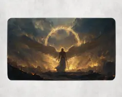 Celestial Angel Overseer Themed Playmat | Unofficial MTG Playmat - Image 1