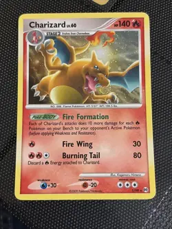 Pokemon Card TCG Charizard 1/99 Holo Rare Platinum Arceus Swirl Very Light Play - Image 1