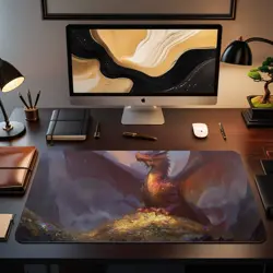 Steampunk Treasure Dragon Themed Playmat | Unofficial MTG Playmat - Image 2