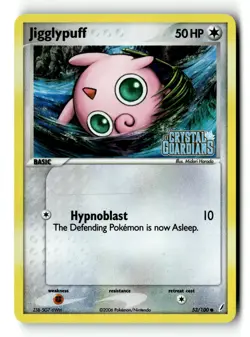 Pokemon Card Jigglypuff Reverse Holo LP Crystal Guardians 53/100 - Image 1
