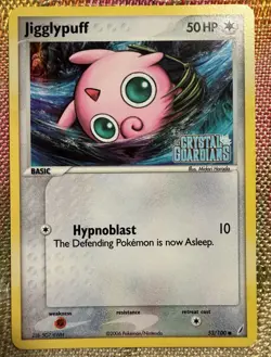 Pokemon TCG Reverse Holo Stamped Card Jigglypuff 53/100 EX Crystal Guardians - Image 1