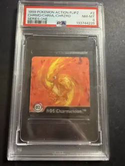 POKEMON ACTION FLIPZ SERIES 1 CHARMANDER CHARMELEON CHARIZARD PSA 8 NM MINT 1999 - Image 2