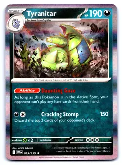 Pokemon Tyranitar SV09: Journey Together JTG Holo 095/159 NM Rare AKIRA EGAWA - Image 1