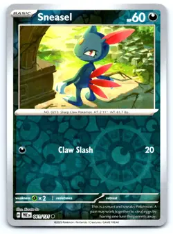Pokemon Sneasel SV: Prismatic Evolutions PRE Reverse Holo 061/131 NM TCG - Image 1