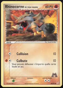 Carte Pokemon Rhinocorne de Team Magma 68/95 Team Magma VS Team Aqua Francais - Image 1