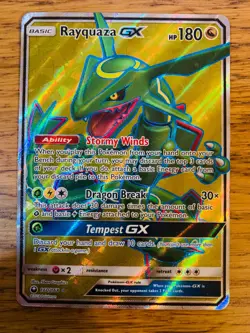 NM! Rayquaza GX (160/168) Celestial Storm Full Art Ultra Rare Pokemon Card! - Image 1