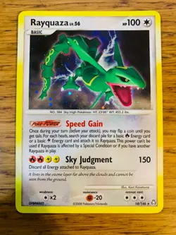 NM! Rayquaza (14/146) Diamond & Pearl Legends Awakened Holo Pokemon Card! - Image 1