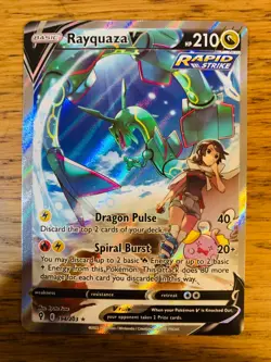 NEAR MINT! Rayquaza V (194/203) Evolving Skies Full Art Ultra Rare Pokemon Card! - Image 1