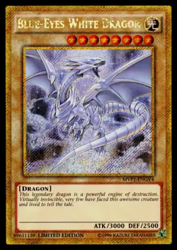 Blue-Eyes White Dragon Gold Secret Rare - MVP1-ENGV4 LP DSD Movie Gold Ed YuGiOh - Image 1
