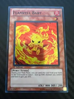 Yugioh Flamvell Baby HA02-EN016 Super Rare 1st Edition VLP - Image 1
