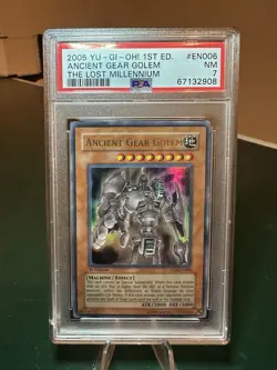 Yu-Gi-Oh! 2005 ANCIENT GEAR GOLEM TLM-EN006 ULTRA RARE PSA 7 NEAR MINT LOW POP - Image 1