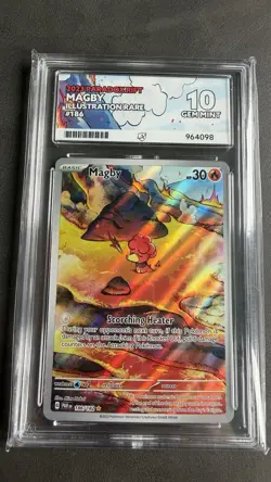 Magby Ace 10 Graded Pokemon Card Paradox Rift 186/182 - Image 1