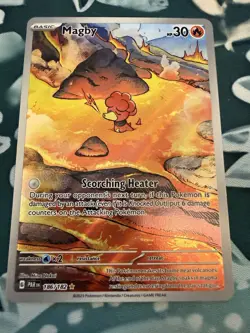 Pokemon TCG Magby Card 186/182 Paradox Rift Illustration Rare - Near Mint - Image 1