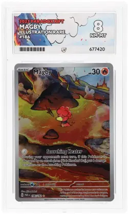 Pokemon TCG Magby Card 186/182 Paradox Rift Illustration Rare ACE 8 NM-MT - Image 3