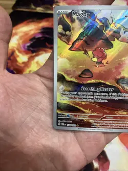 Pokemon TCG Magby Paradox Rift 186/182 Holo Illustration Rare IR NM - Image 4