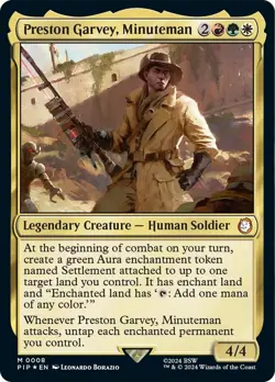 MTG Preston Garvey, Minuteman [Fallout] Foil Near Mint Magic - Image 1