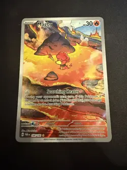 Pokemon TCG Magby Paradox Rift 186/182 Holo Illustration Rare - Image 1