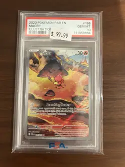 Pokemon TCG Magby 186/182 Paradox Rift Illustration Rare PSA 10 - Image 1