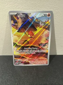 Magby 186/182 SV04 Paradox Rift Holo Illustration Rare Pokemon TCG Card - Image 1