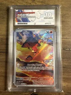 Magby 186/182 Illustration Rare - Paradox Rift 2023 Pokemon TCG - ACE GEM MT 10! - Image 1